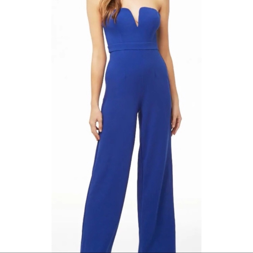 Forever 21 Strapless Royal Blue Jumpsuit NWT
